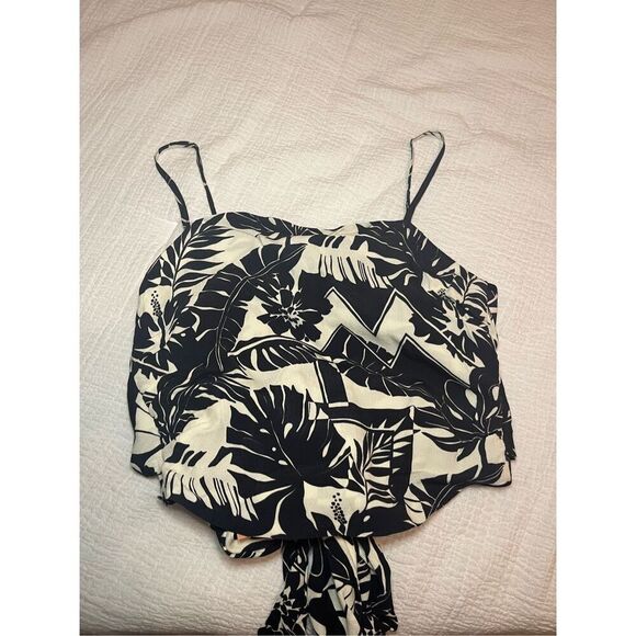 Le Superbe Black and White Floral Luau Tube Top NEW NWT - Picture 6 of 9